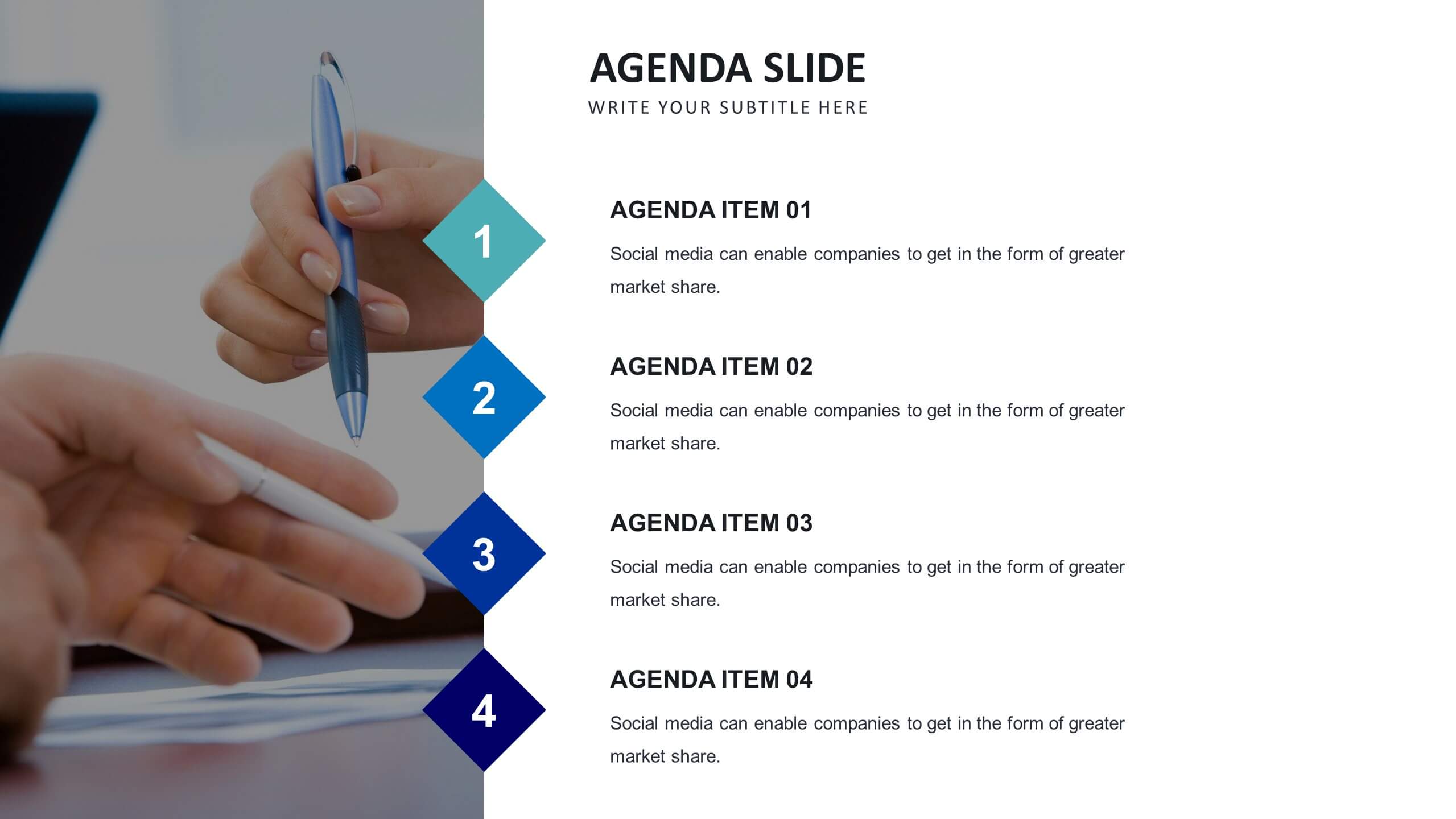 presentation agenda phrases