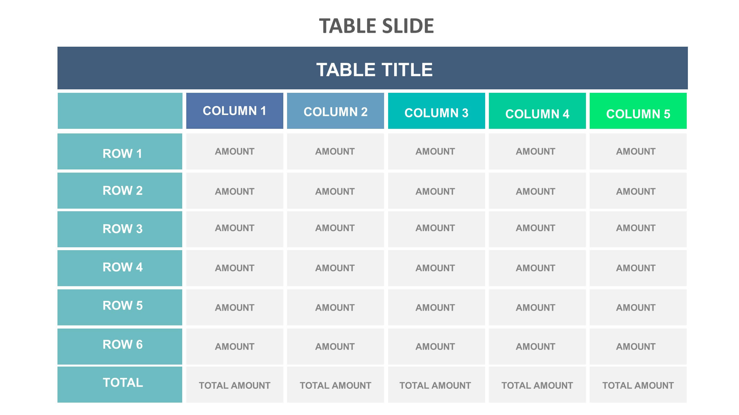 Table Slide Templates Biz Infograph