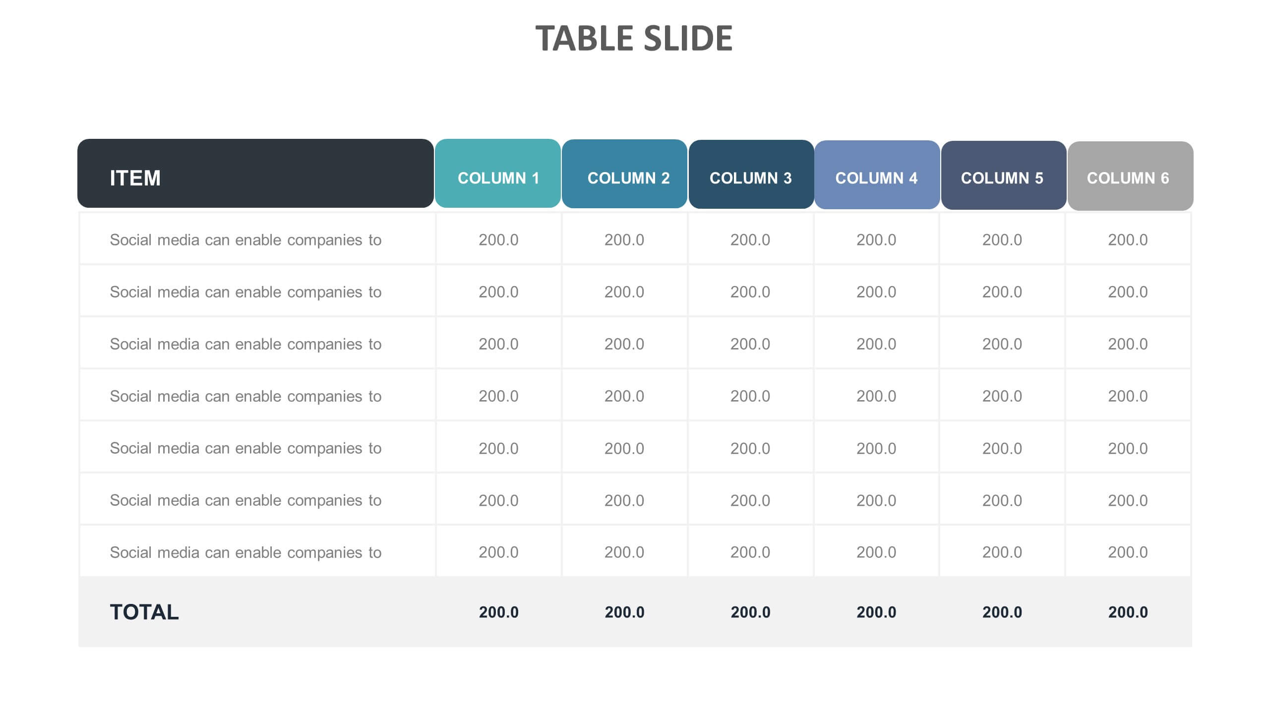 Table slide
