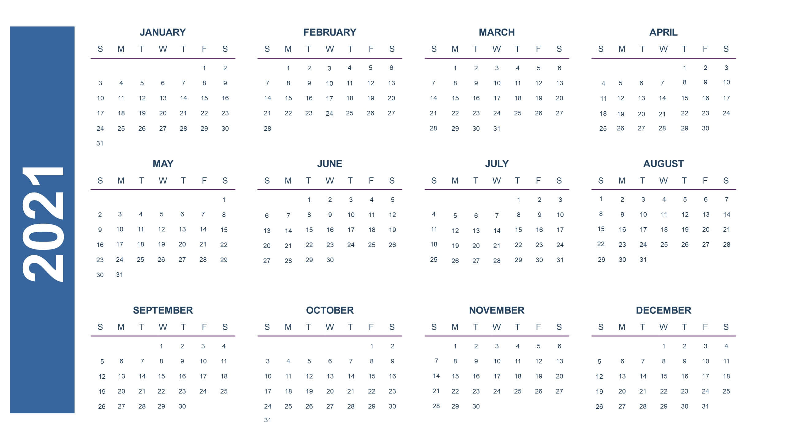 Calendar slide templates Biz Infograph