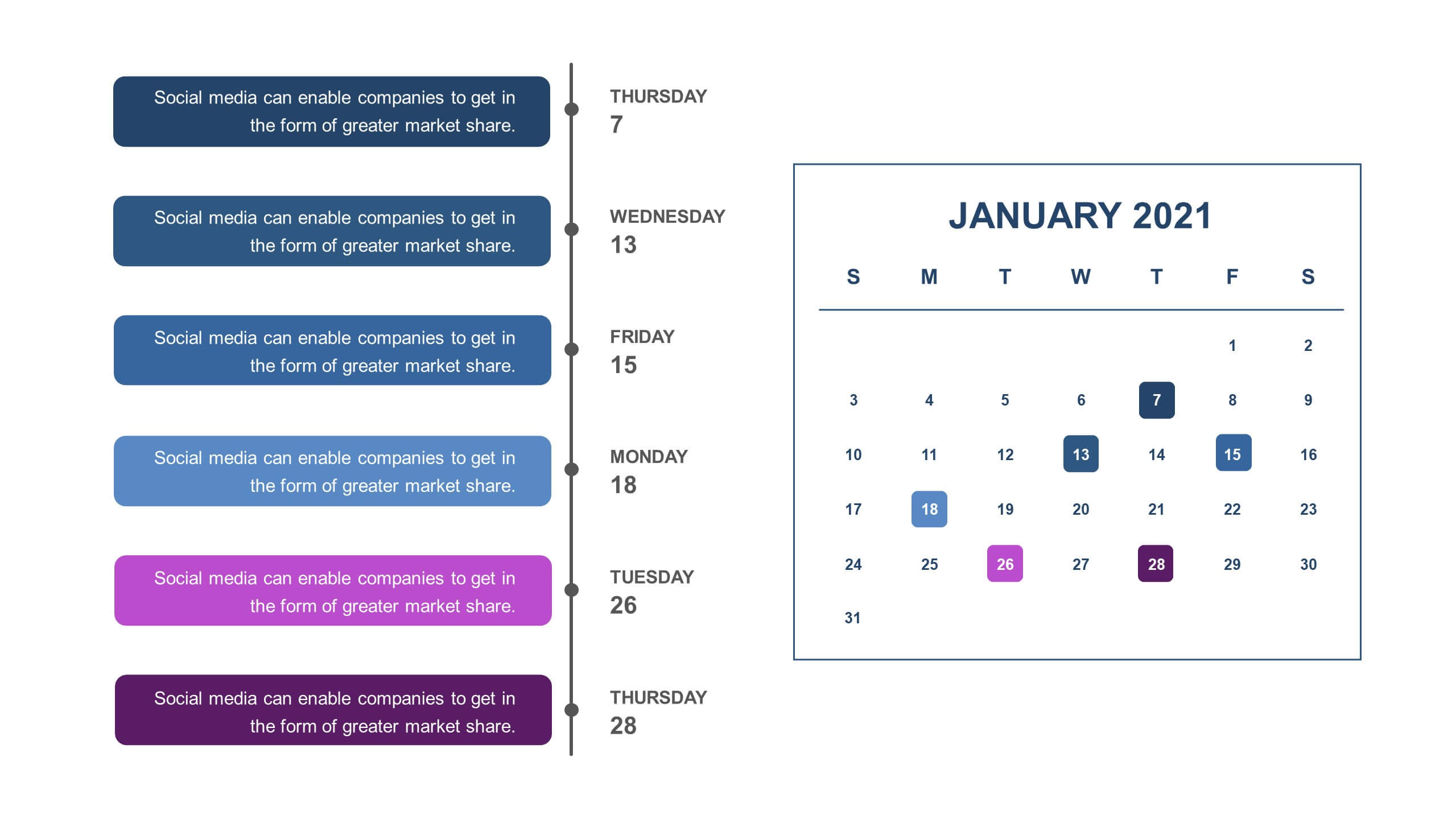 Calendar slide templates Biz Infograph