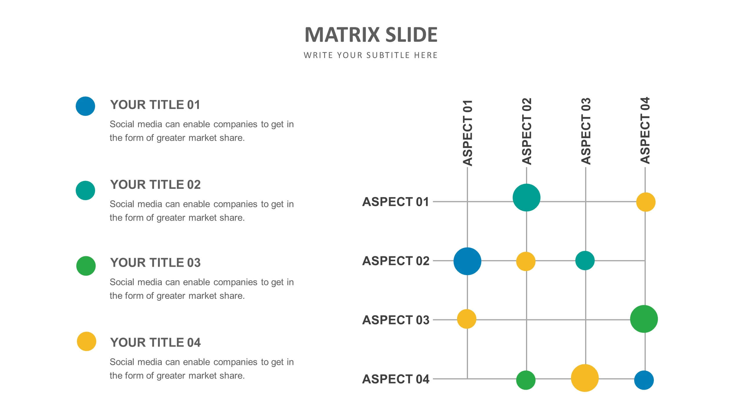 example of matrix presentation