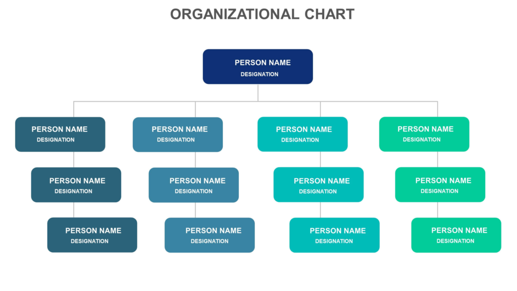Organization chart slide by Biz Infograph