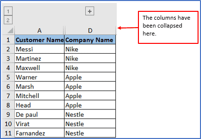 collapse columns