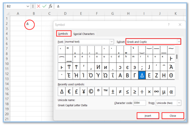 How to Insert the Delta Symbol in Excel Bizinfograph Blog