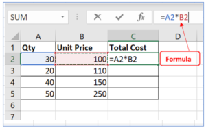 How to copy formula in Excel? How to copy formula down in excel column?