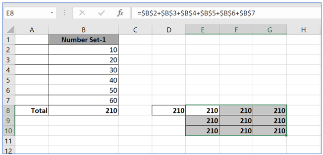 Copy excel formula