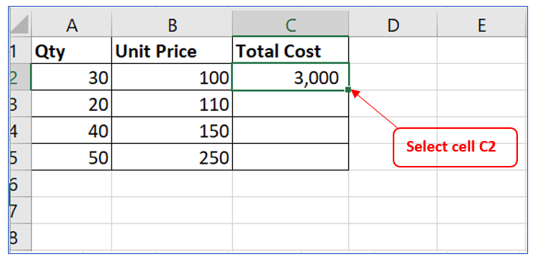 Copy excel formula