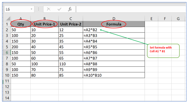 Copy excel formula