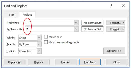 Copy excel formula