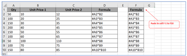 Copy Formula in Excel