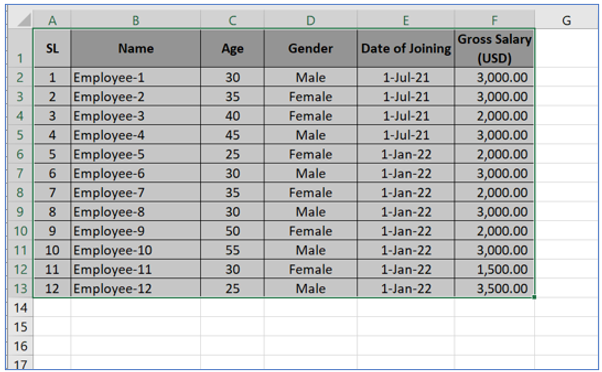 Filter Data in Excel