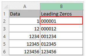 Leading Zeros in Excel