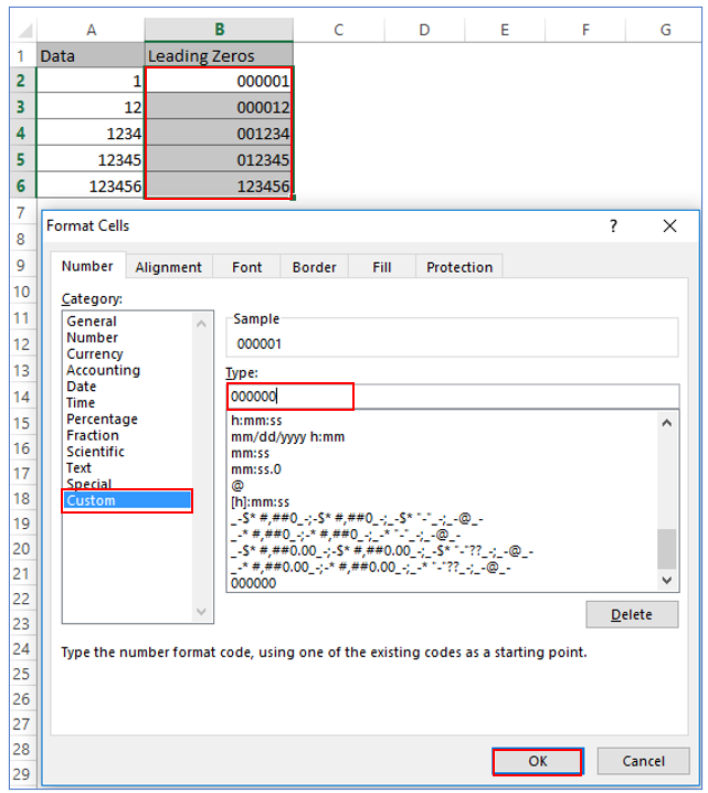 Leading Zeros in Excel