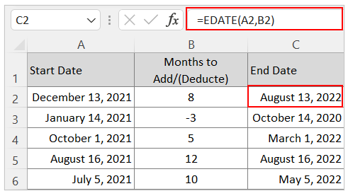 Months to a date