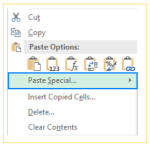 How to Paste Special Shortcuts in Excel - Resource