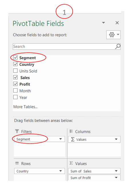 Filter in Pivot Table