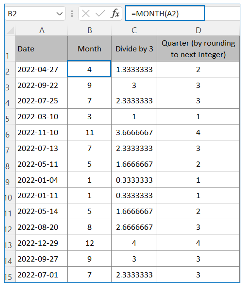 Calculate Quarter
