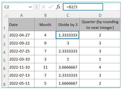 Calculate Quarter