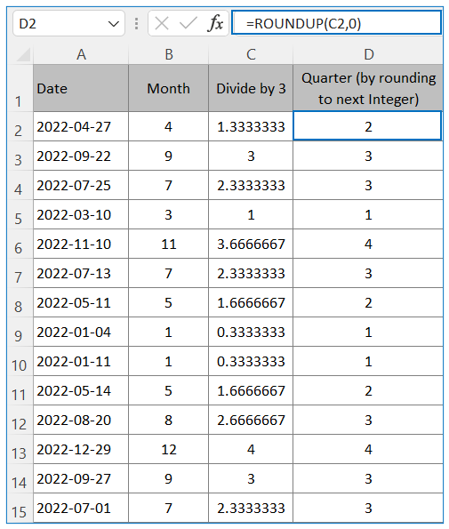 Calculate Quarter