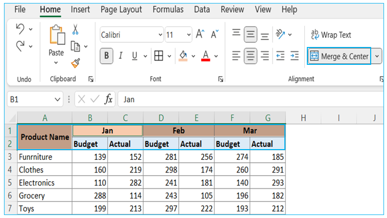 Find merged cells in excel