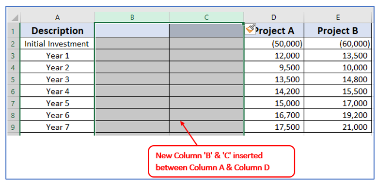 Add Column in Excel