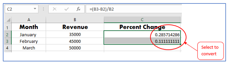 Calculate Percentage Change