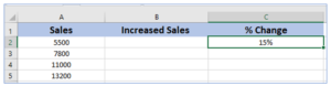 Calculate Percentage Change in Excel image.