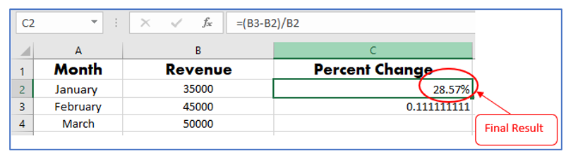 Calculate Percentage Change