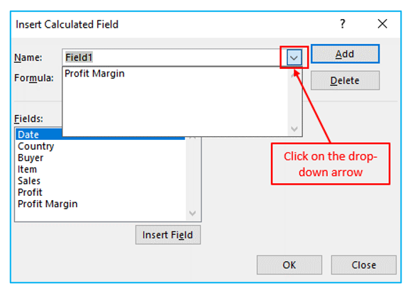 Calculated Field in Pivot Table