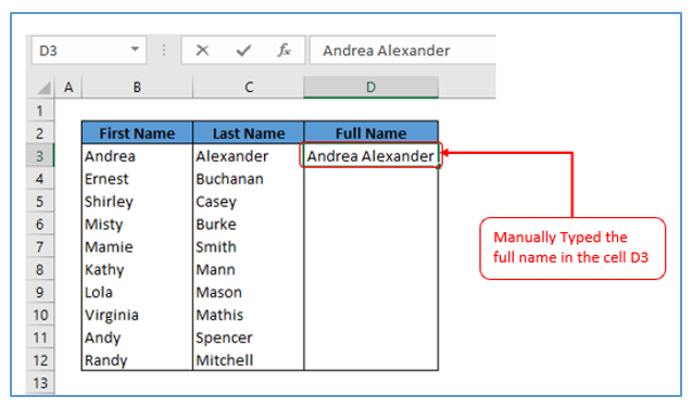 Combine Names in Excel