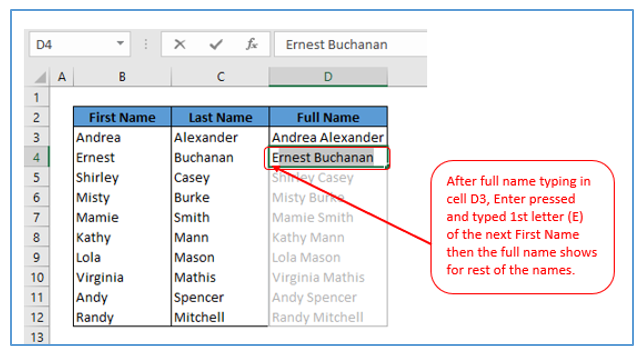 Combine Names in Excel