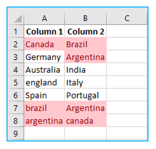 Compare columns for matches and differences