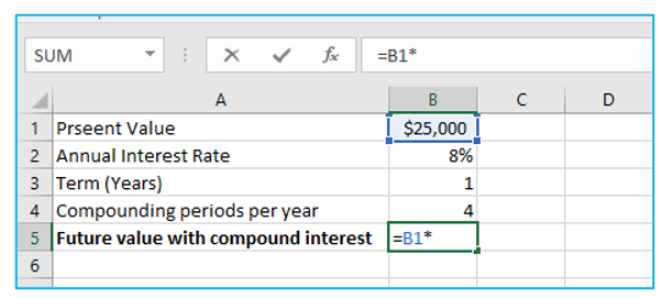 Calculate Compound Interest in Excel