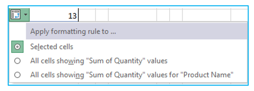 Conditional Formatting in Pivot Table