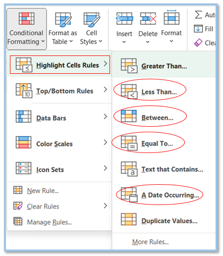 Conditional Formatting