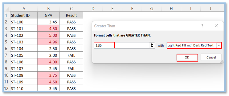 Conditional Formatting