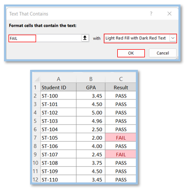 Conditional Formatting