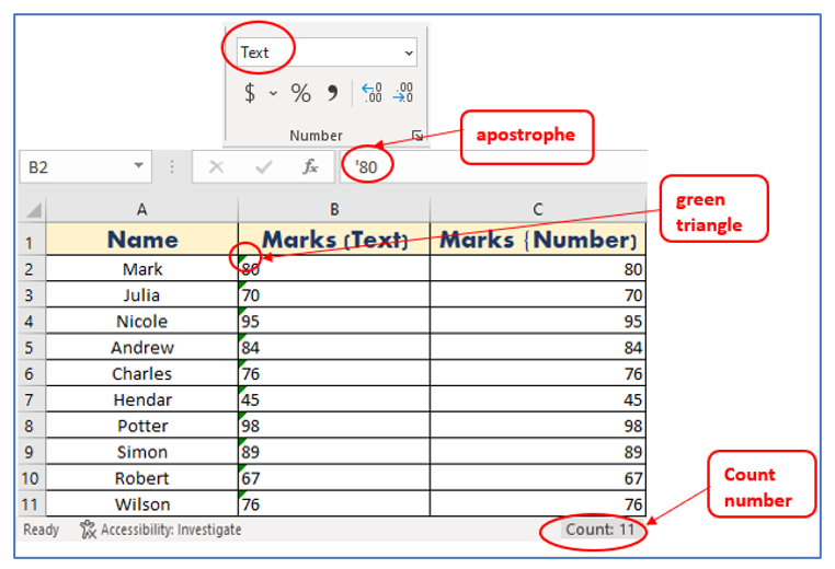 Check Cell Data is Text or Number