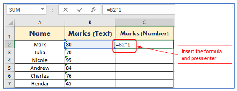 Convert Text to Number