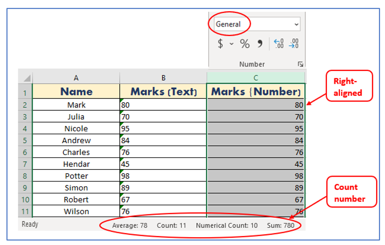 Check Cell Data is Text or Number