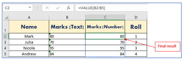 Convert Text to Number