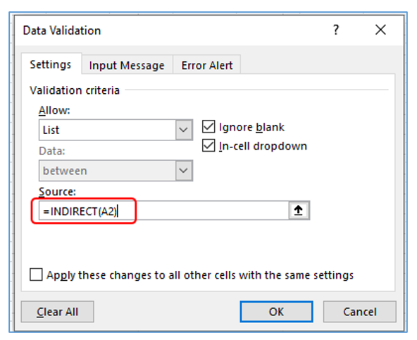 Dependent Drop-down List in Excel