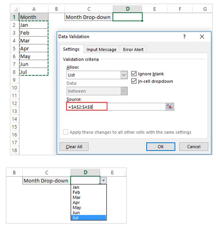 Drop-down list