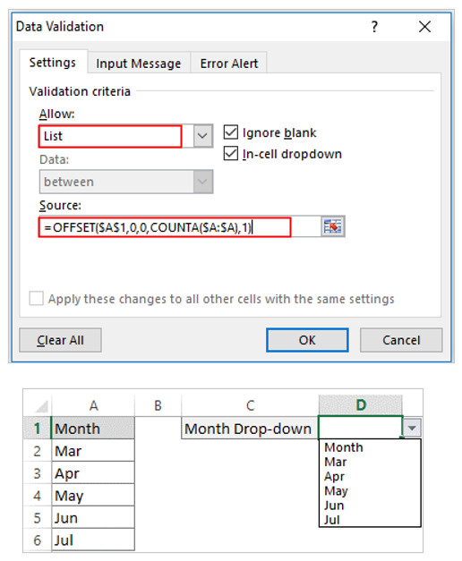 Drop-down list