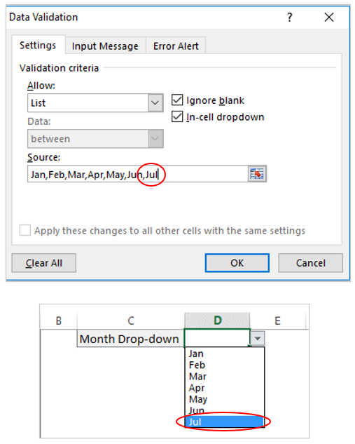 Drop-down list