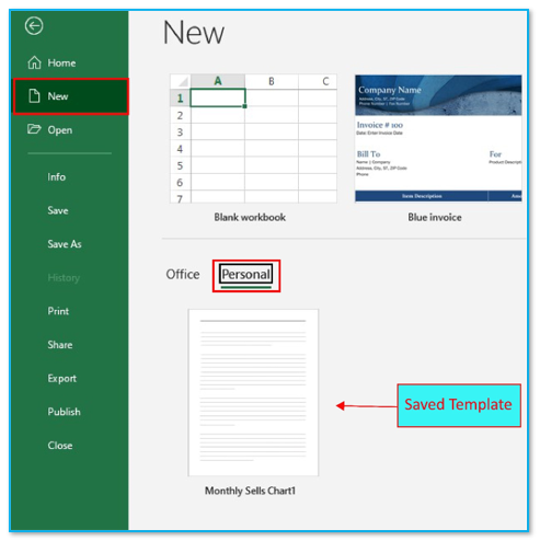 Excel Existing Templates and Create New Templates