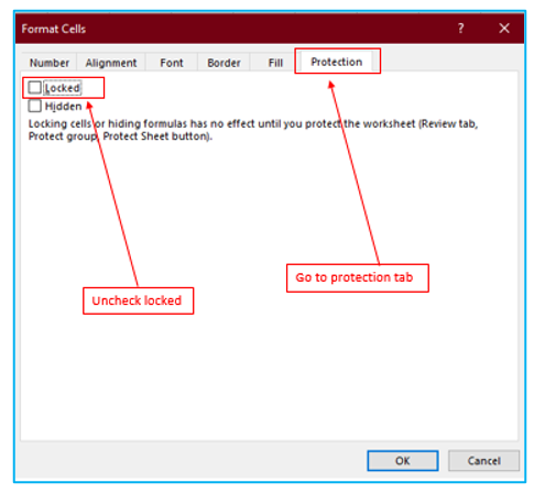Lock Hide cells and Protect work sheet