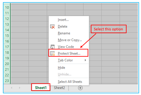 Lock Hide cells and Protect work sheet