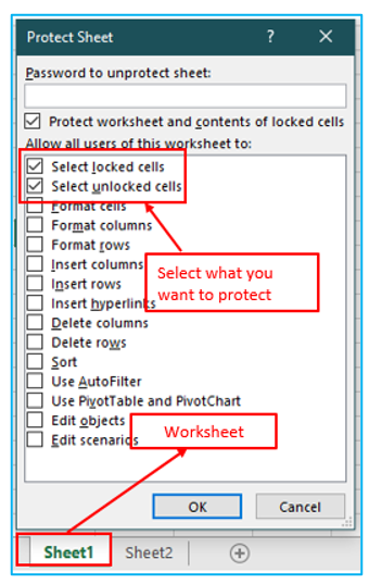  Lock, Hide Cells and Protect Worksheet in Excel